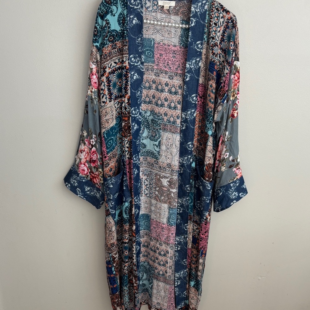 Oddy Size Small/Medium Colorful Patchwork Long Ki… - image 2